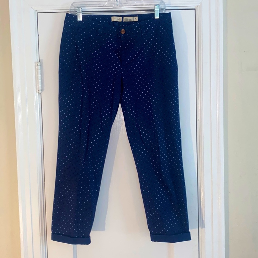 Maison Jules Lou Lou Weekend Casual Pant- Navy Polka Dots